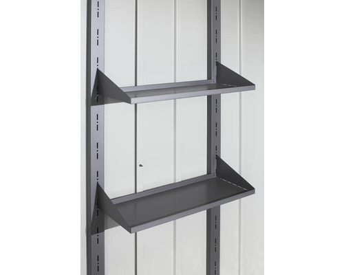 Étagère métallique avec deux tablettes pour montage mural