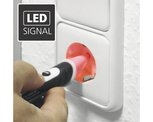 Testeur de tension avec signal LED dans une prise