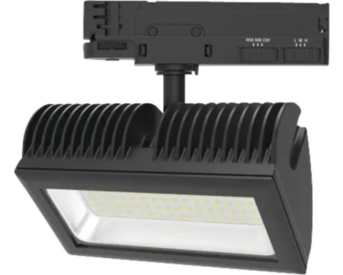 Schwarzer LED-Strahler zur Schienenmontage