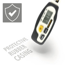 Laserliner Logo, Schutzzeichen, Digitalthermometer mit Gummigehäuse