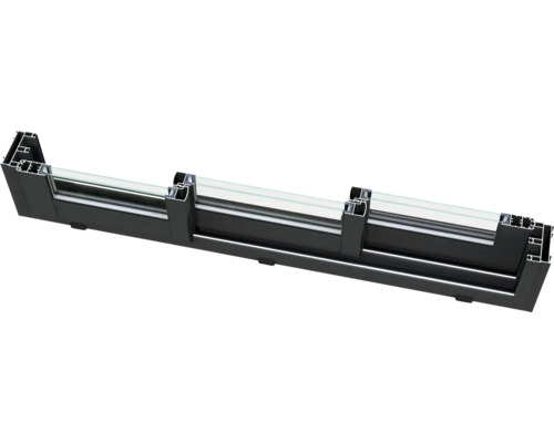 Représentation en coupe d''un cadre de fenêtre en aluminium avec verre