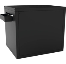 Schwarzer Metall Putzmittelschrank mit Auszug