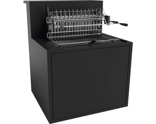 Grill mit Spießvorrichtung und Unterschrank