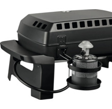 Schwarzer Gasgrill mit Gaskartusche