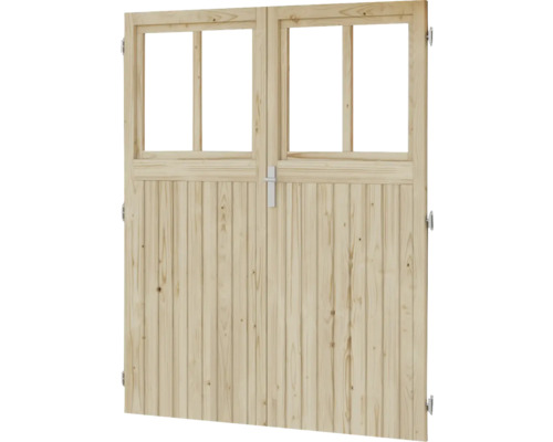 Holzdoppeltür mit Fenstern für den Hornbach Webshop