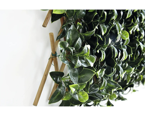 Mur végétal artificiel vert avec cadre en bois