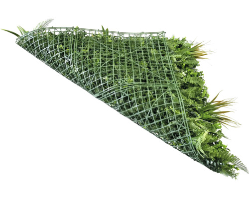 Tapis de plantes artificielles avec différentes plantes vertes sur un treillis en plastique