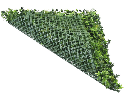 Haie artificielle avec treillis en plastique vert