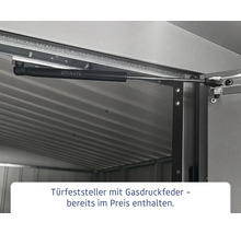 Detailansicht Türfeststeller mit Gasdruckfeder