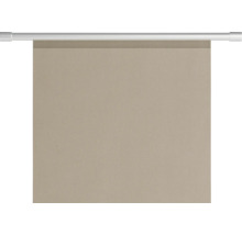 Stores en tissu beige pour fenêtres avec rail de montage