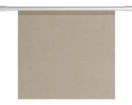 Stores en tissu beige pour fenêtres avec rail de montage