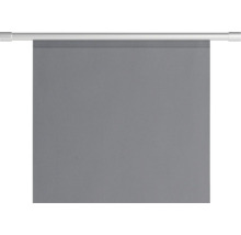 Store enrouleur gris avec barre de fixation pour fenêtre