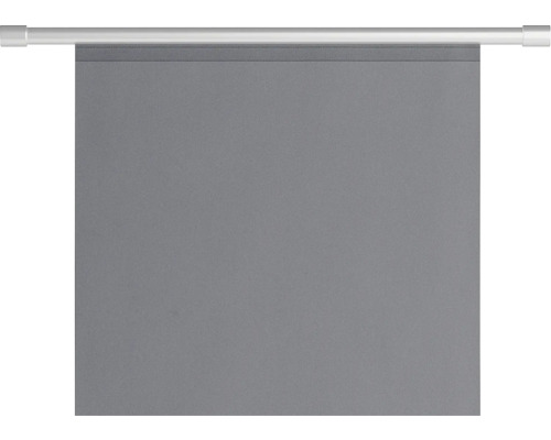 Store enrouleur gris avec barre de fixation pour fenêtre