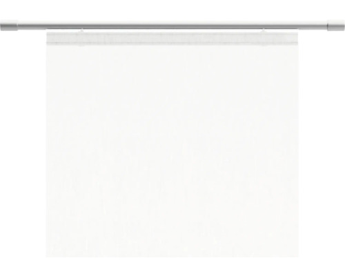 Stores en tissu blancs avec rail métallique pour la décoration de fenêtres