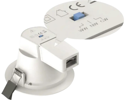 Einbaustrahler mit Schalter zur Einstellung der Farbtemperatur