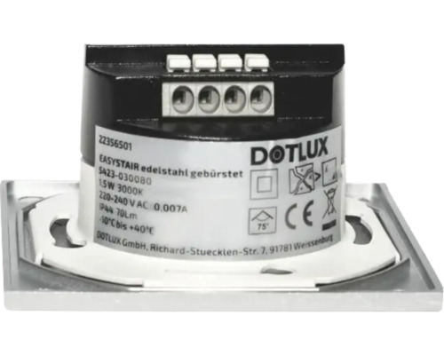 DOTLUX Easy Stair Treppenleuchte aus gebürstetem Edelstahl