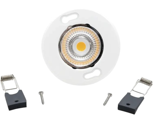 Deckeneinbaustrahler mit Schrauben und Halteklammern