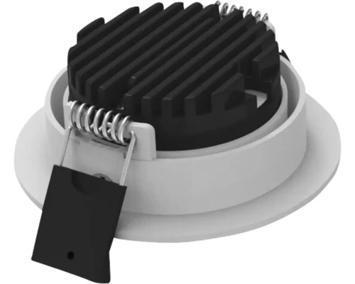 Deckeneinbaustrahler mit Kühlkörper und Befestigungsfedern