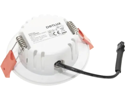 Dotlux Einbaustrahler von unten mit Befestigungsfedern und Kabel