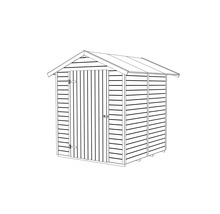 Illustration d''un abri de jardin avec toit à deux pans et une porte