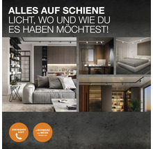 Szenen mit Schienensystemen für Wohnzimmer, Küche, Büro und Schlafzimmer
