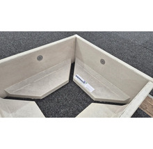 L-Stein Ecke Winkelstein Sichtbeton grau 100 x 5 x 80 cm Fusstiefe = 40 cm