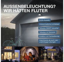 Aussenbeleuchtung mit Strahlern für vielfältige Anwendungen.