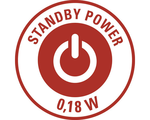 Standby Stromverbrauch von 0,18 Watt