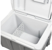 Glacière ouverte avec séparateur pour aliments et boissons.