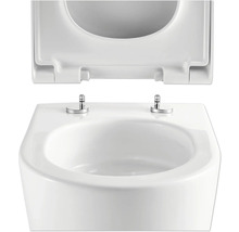 Abattant de WC blanc avec couvercle ouvert