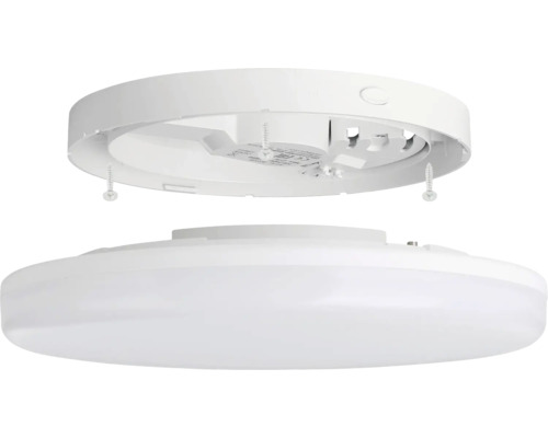 Plafonnier LED blanc avec plaque de montage et vis de fixation