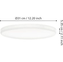 Abmessungen einer Deckenleuchte: Durchmesser 31 cm, Höhe 5,35 cm