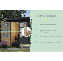Doppelflügeltür mit Fenster für ein Gartenhaus