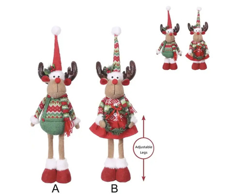Dekorative Rentierfiguren mit verstellbaren Beinen für die Weihnachtszeit