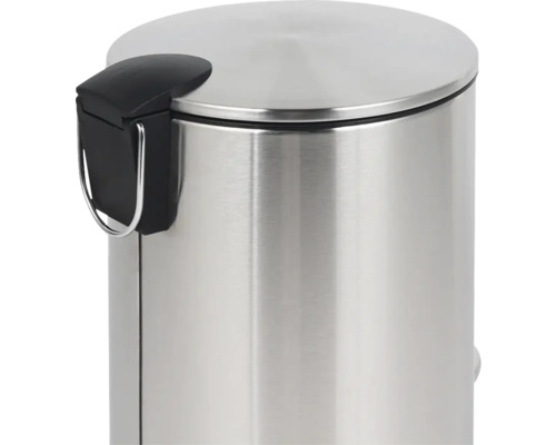 Poubelle à pédale en acier inoxydable avec couvercle noir