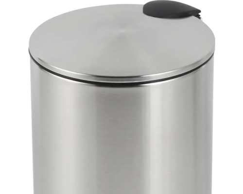 Poubelle argentée en acier inoxydable avec couvercle et pédale