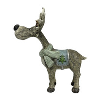 Figurine décorative renne avec écharpe et application arbre de Noël
