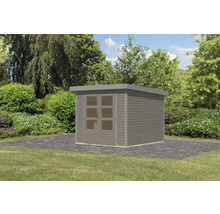 Abri de jardin en bois avec double porte dans le jardin