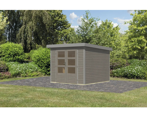 Gartenhaus aus Holz mit Doppeltür im Garten