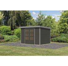 Gartenhaus Karibu Metalwood 4B Blech graualu 322 x 236,5 cm terragrau