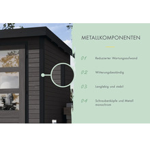 Gartenhaus Karibu Metalwood 4B Blech anthrazit 322 x 236,5 cm terragrau