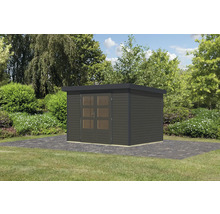 Gartenhaus Karibu Metalwood 4B Blech anthrazit 322 x 236,5 cm terragrau