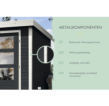 Gartenhaus Karibu Metalwood 4C Blech weiß 322 x 236,5 cm anthrazit