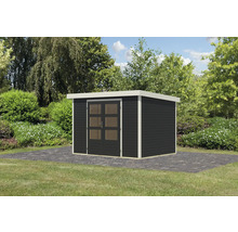 Gartenhaus Karibu Metalwood 4C Blech weiß 322 x 236,5 cm anthrazit