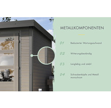Gartenhaus Karibu Metalwood 4D 322 x 236,5 cm wassergrau