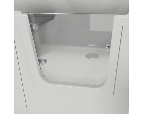 Begehbare Badewanne mit Glastür für barrierefreies Baden