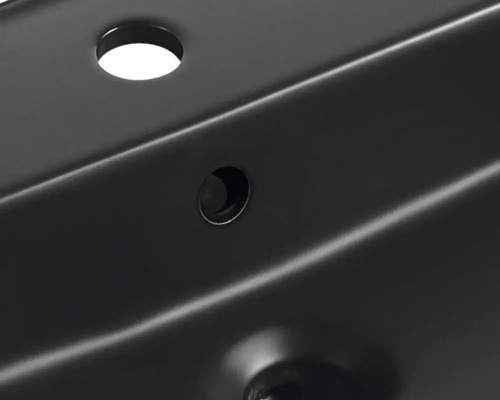 Vue détaillée d''un lavabo avec trou de robinet et trop-plein