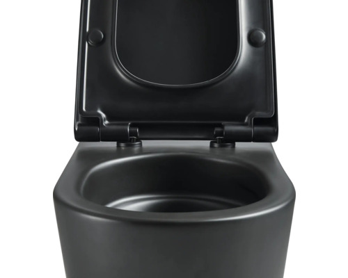 WC à fond creux mural avec bride ouverte et siège de WC