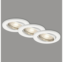 Trois spots encastrables blancs