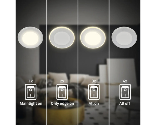 LED-Deckenleuchte mit verschiedenen Beleuchtungsmodi